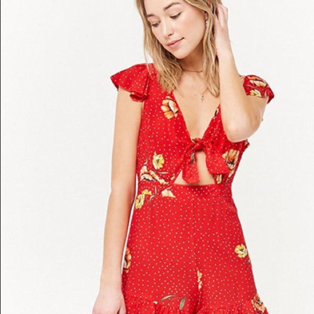 Forever21 Tie-Front Romper